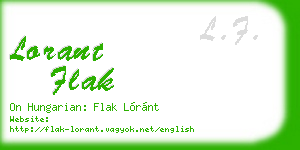 lorant flak business card